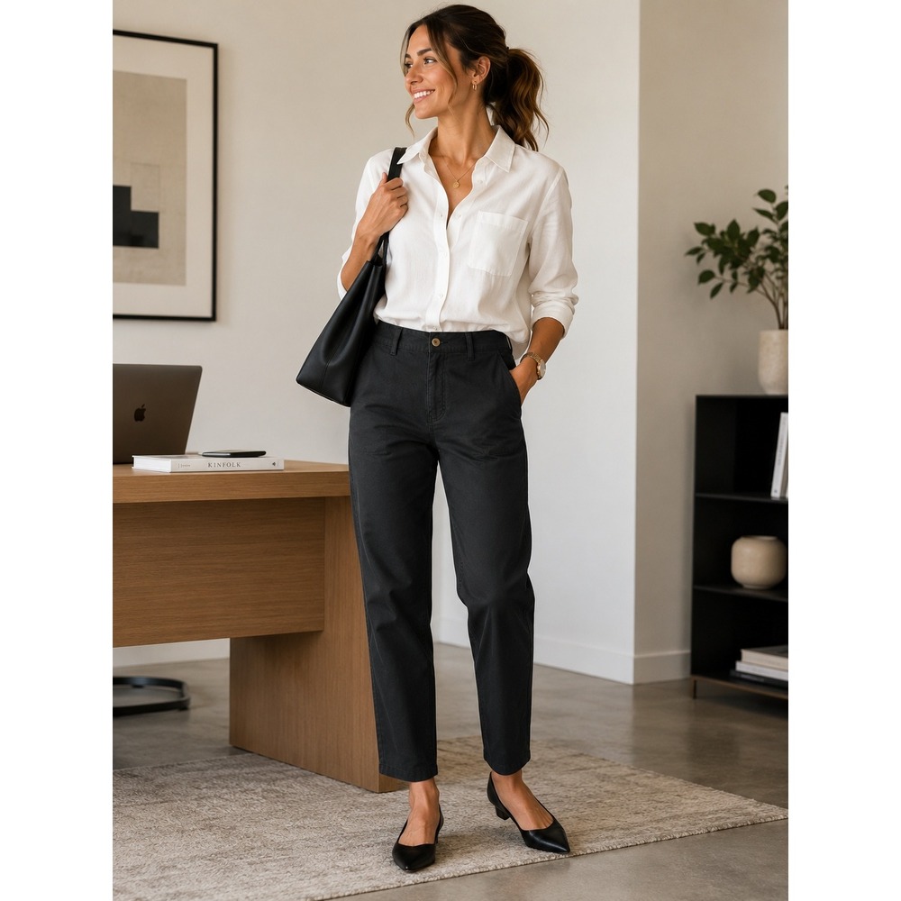 Gravel & Gold California Black High Waisted Straight Leg Trousers Pants Size 0